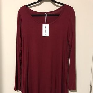 AUSELILY Long Sleeve Swing Dress With Pockets